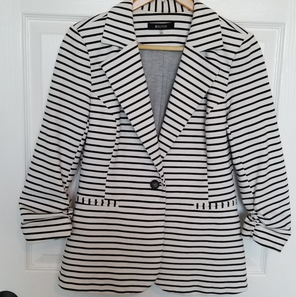 Stitch Fix Striped Cotton stretch blazer, lined
